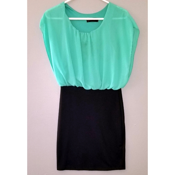 Teal and Black Dress - Picture 1 of 2